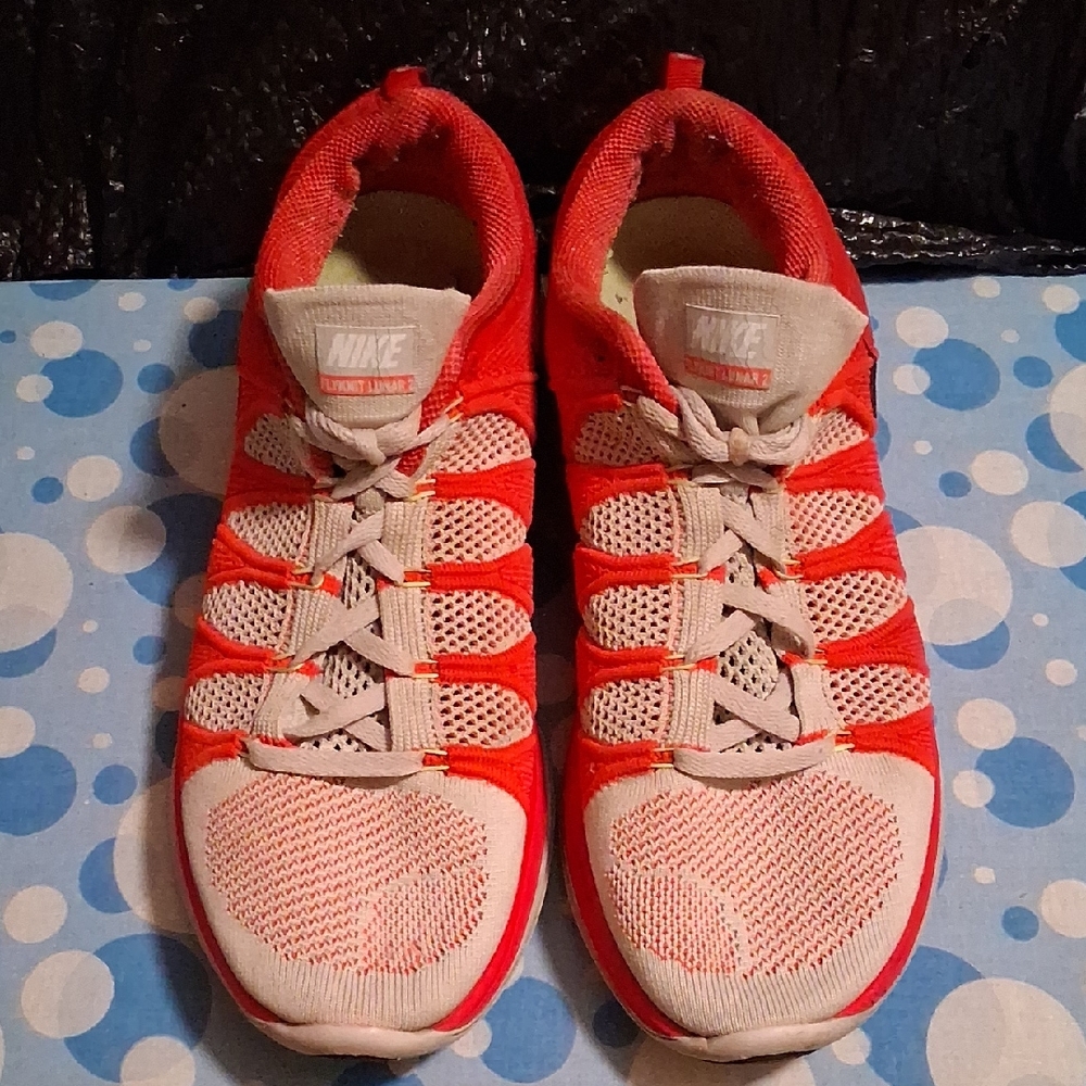Nike Men's Orange and White Sneakers